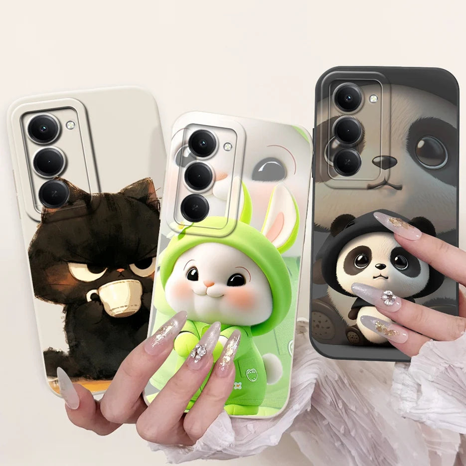 For Xiaomi Redmi 15 4G 5G Case Cute Panda Rabbit Cartoon Cover Shockproof Phone Case For Xiaomi Redmi 15 5G Redmi15 4G Soft Bags