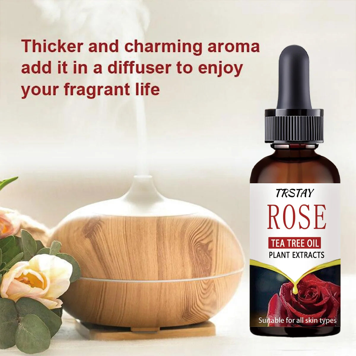 5ML/15ML/30ML/50ML/Catfit Natural Rose Essential Oil Relaxes SPA Body Oil Moisturizing Firming Skin Oil Improve Sleeping YOGA Sk
