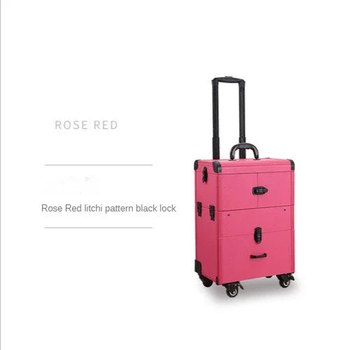 Travel Cosmetic Trolley Case Tattoo Storage Toolbox Multifunctional Makeup Case Professional Beauty and Nail Trolley Luggage