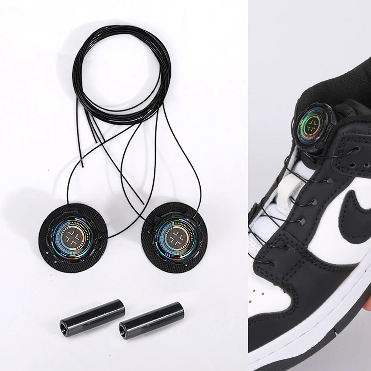 1 Pair Rotating Shoe Laces Buckle - Rotating Automatic Buckle Shoeslaces | Lock Shoe Laces Tie-less for Adults Sports Shoes