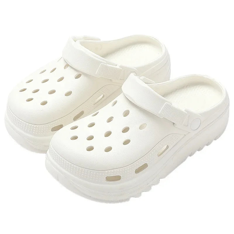 Women's Thick Bottom EVA Clog Shoes Summer Outdoor Beach Indoor Home Slippers Couples Matching Sandals Comfortable Footwear