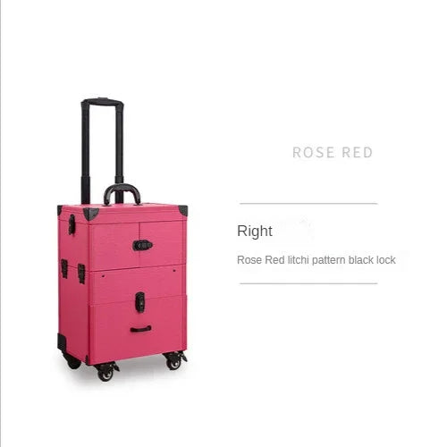 Travel Cosmetic Trolley Case Tattoo Storage Toolbox Multifunctional Makeup Case Professional Beauty and Nail Trolley Luggage