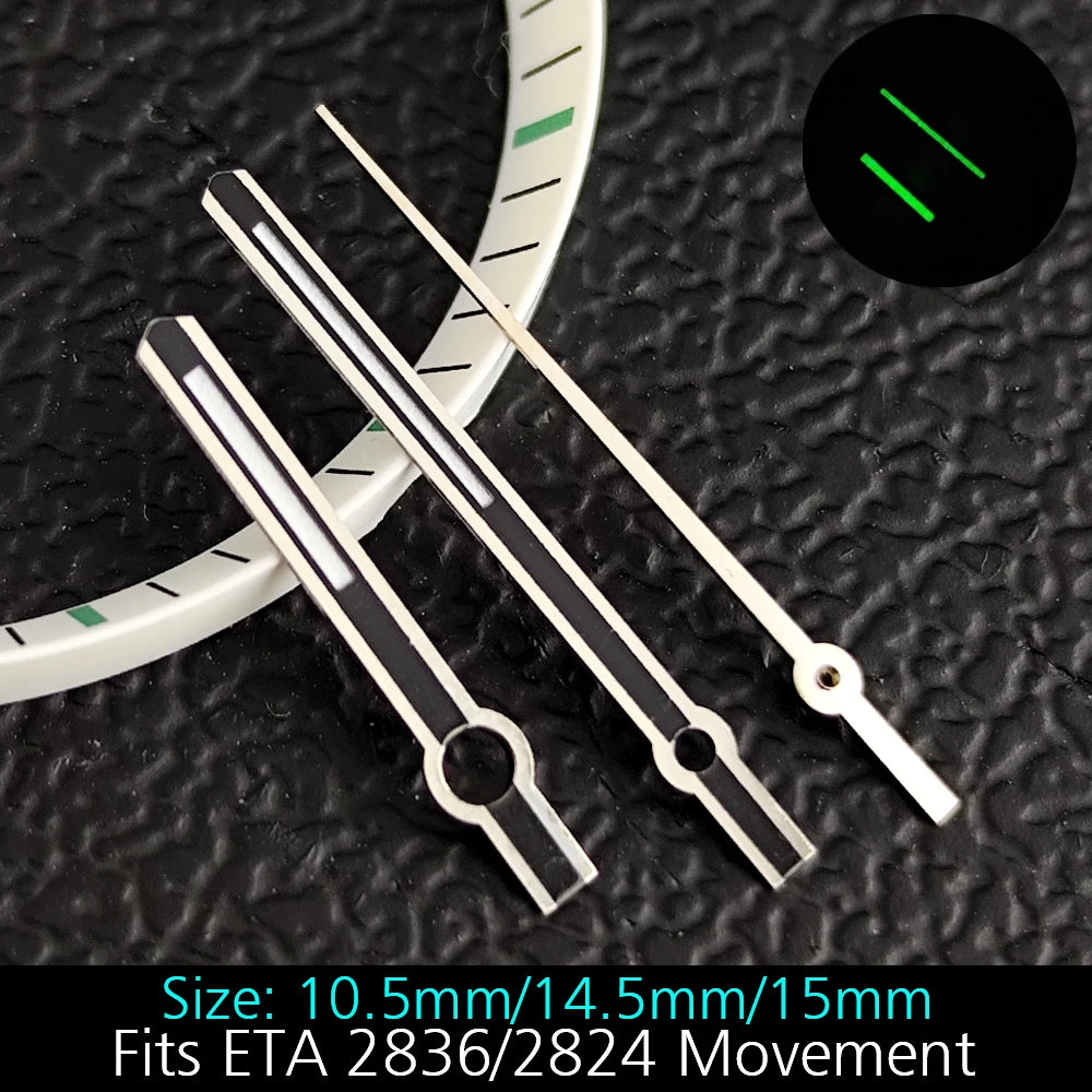 High Quality ETA-Series Hands Green Super Luminous Fits ETA 2824 2892 2836 2834 Movement Watch Accessories Watches For Men