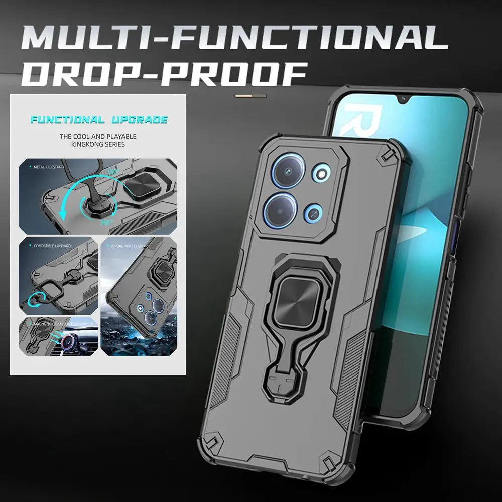 For Xiaomi Redmi 15C 4G 171mm Case Shockproof Armor Magnetic Holder Ring Stand Lens Protect Funda For Redmi15C Redmy 15C 15 C 4G