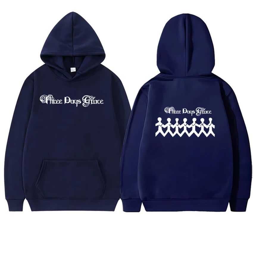 2025 New In Three Days of Grace Album Hoodie  Double Sided Fleece Autumn Winter Pullover Men Women Long sleeve Sweatshirt Unisex