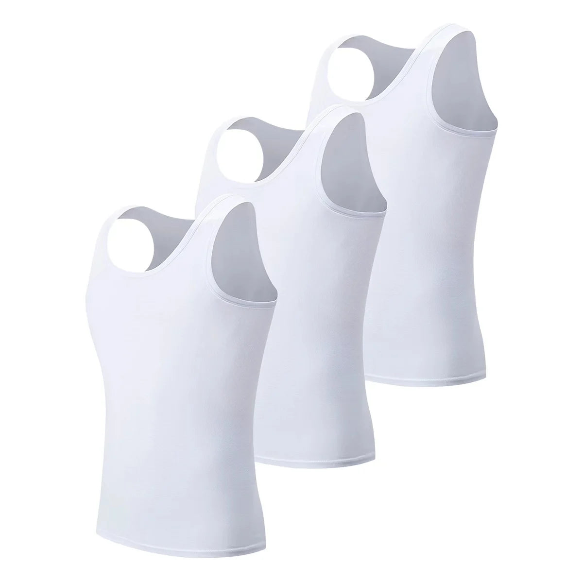 1/3 Piece Men's Vest - Summer Style Slim-Shouldered Solid Color Youth Sports t-Shirt Comfortable Home Wear Inner Layer