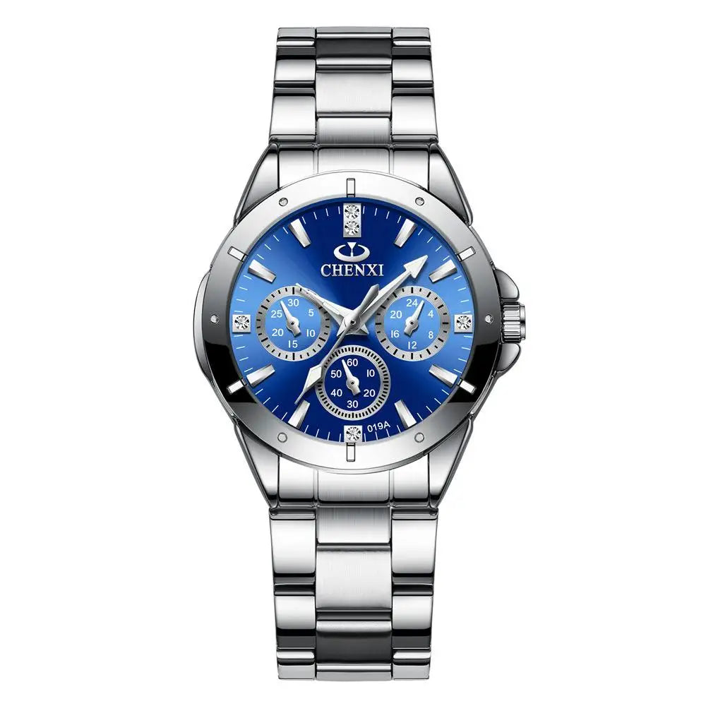 CHENXI Watches Women‘s Fashion Luxury All Stainless Steel High Quality Rhinestone Ladies Quartz Wristwatches for Women