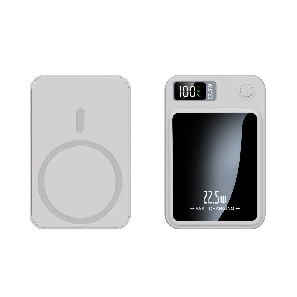 Power Bank 10000mAh Com Base Magnética E Display Digital Carregamento Sem Fio Para Celular Viagem