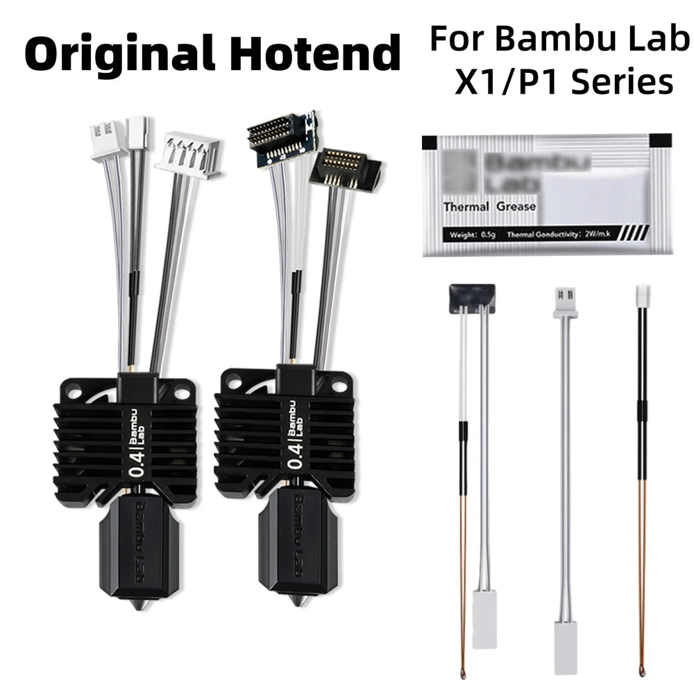 Original Complete Hotend Assembly Hotend For Bambu Lab X1 X1C P1P P1S with Fan with Nozzle Complete Bamboo Lab X1 Carbon