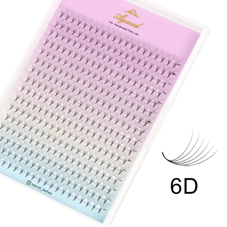 AGUUD Sharp Narrow Stem Premade Fans Eyelash Thin Pointy Base Russian Volume Fans Lash Premade Volume Fans Lashes Makeup Cilios