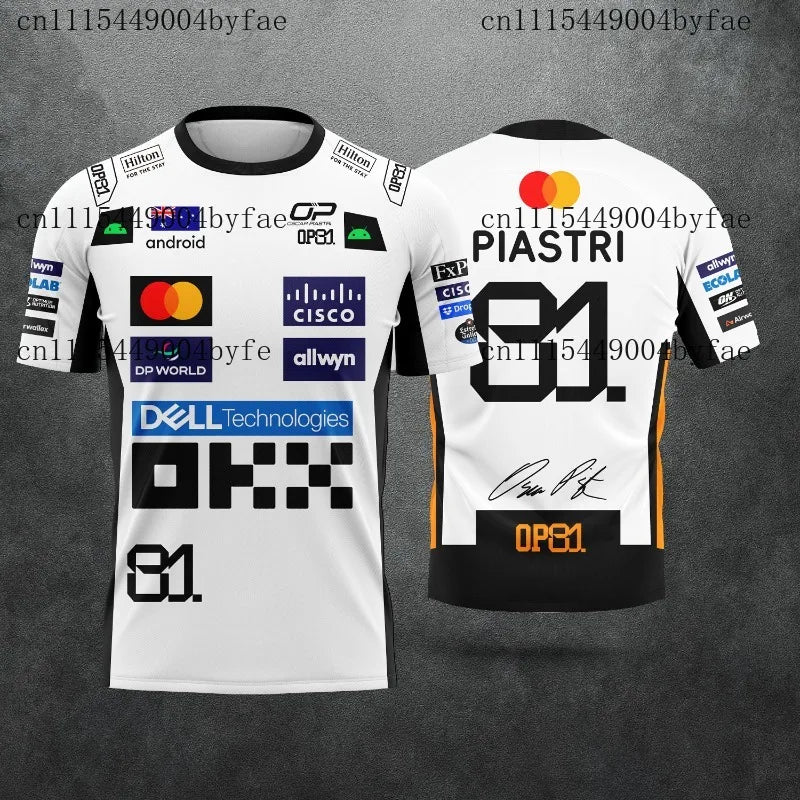 2026 New Jersey For Racing T-Shirt Rider #1 Lando Norris Rider #81piastri Fan Casual Clothing Breathable Family Kids Tees