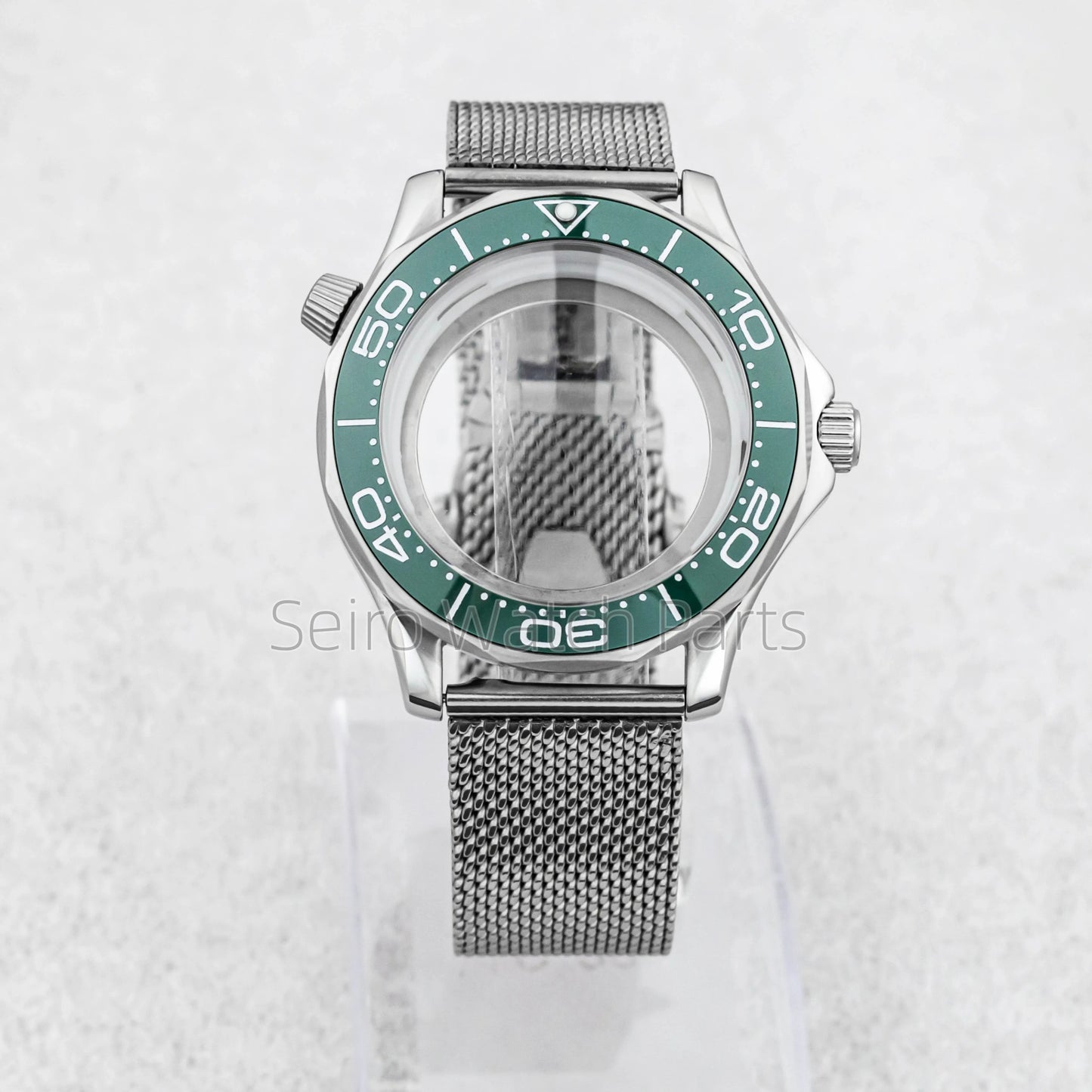 NH35 Case Dial Mesh Strap Bracelet for Seamaster 300 Watches Men Stainless Steel 10ATM Waterproof 41mm Case fit NH35/36 Movement
