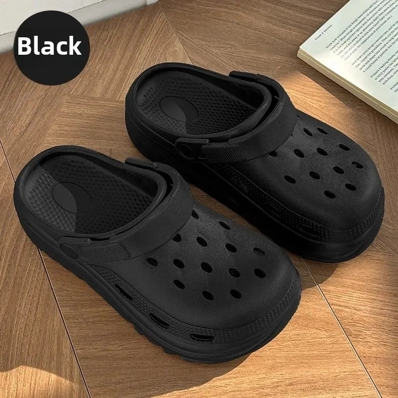 Women's Thick Bottom EVA Clog Shoes Summer Outdoor Beach Indoor Home Slippers Couples Matching Sandals Comfortable Footwear