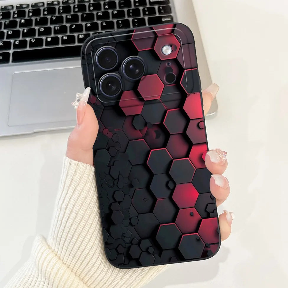 For iPhone 17 Pro Case Silicone Luxury Flowers Cute Kawaii Funny Painted Cover For iP 17 Pro Phone Case A3256 A3522 A3523 A3524