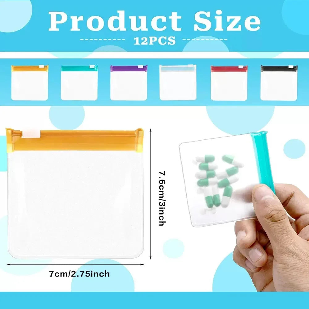 Reusable Travel Zipper Pill Bags Set 14pcs/7pcs/1pc Semi Transparent Self Sealing Medicine Storage Container for Travel