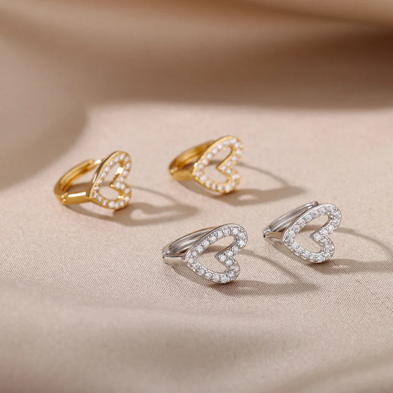 Stainless Steel Earrings For Women Geometric Butterfly Twist Heart Zircon Earring Minimalist Wedding Aesthetic Jewelry Gift 2023
