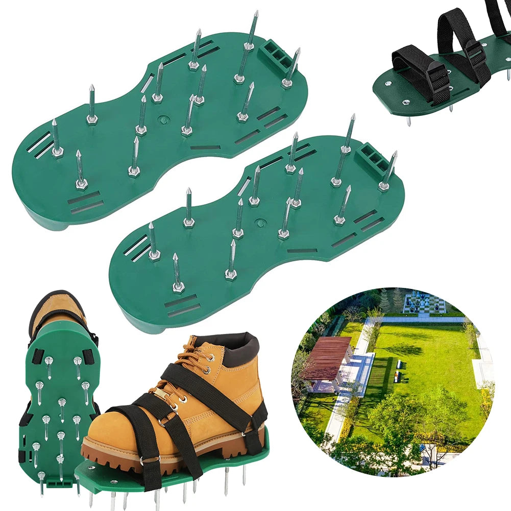 Lawn Aerator Shoes Aerator Spiked Sandals with Adjustable Strap Grass Spiked Shoes Anti-Slip for Yard Patio Garden