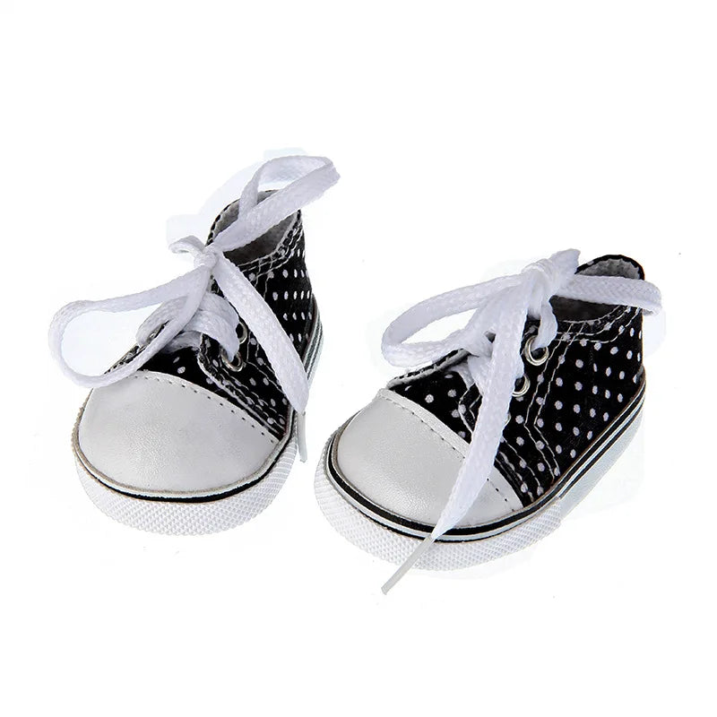 7cm Sneakers Fits 18Inch American Girl Doll, 17inch 43cm Baby Doll Shoes, 45cm Our Generation Girl Doll Accessories