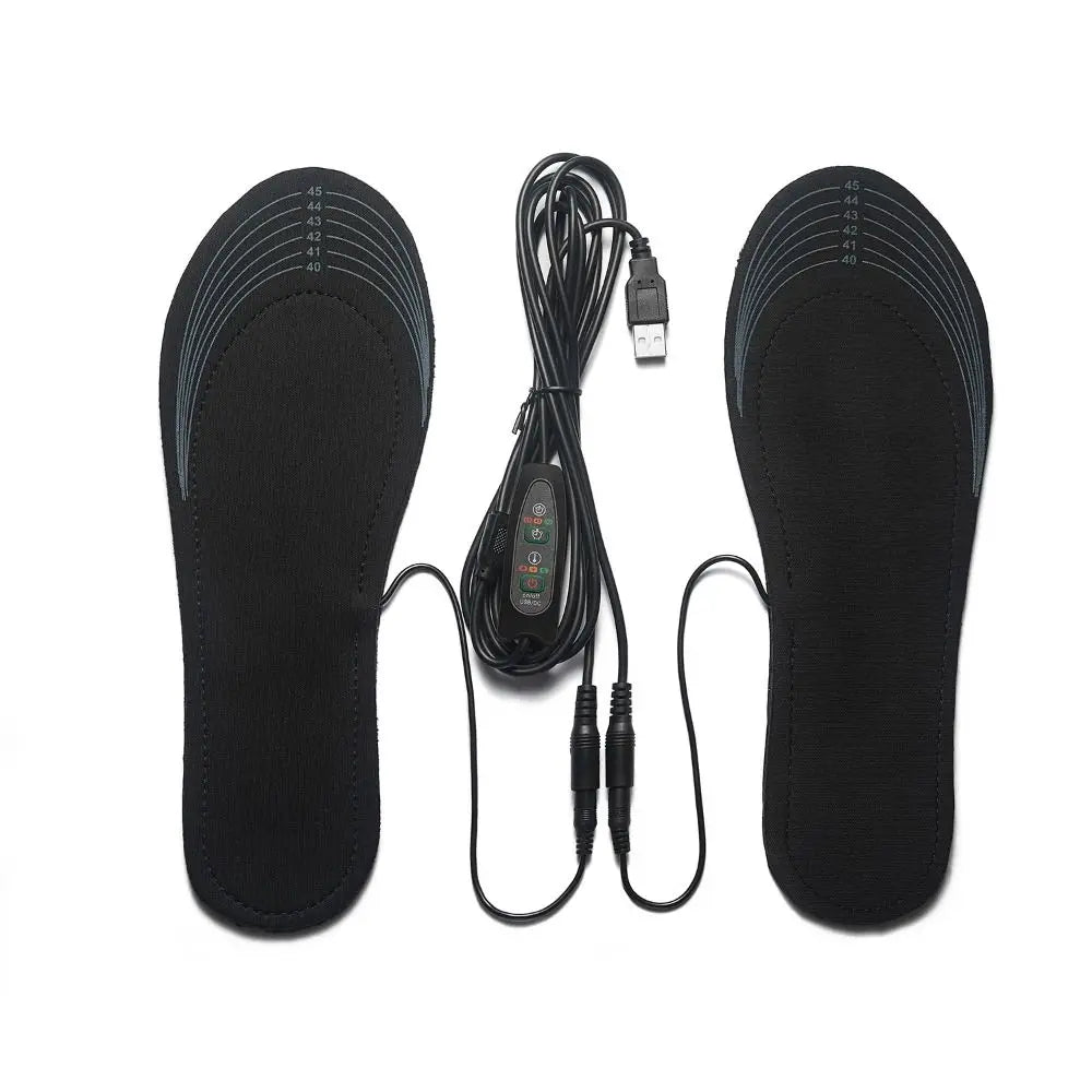 Washable Heated Shoe Insole Winter Warm Cuttable Foot Warmer with Adjustable Temperature USB Electric Heated Shoe Pads Unisex