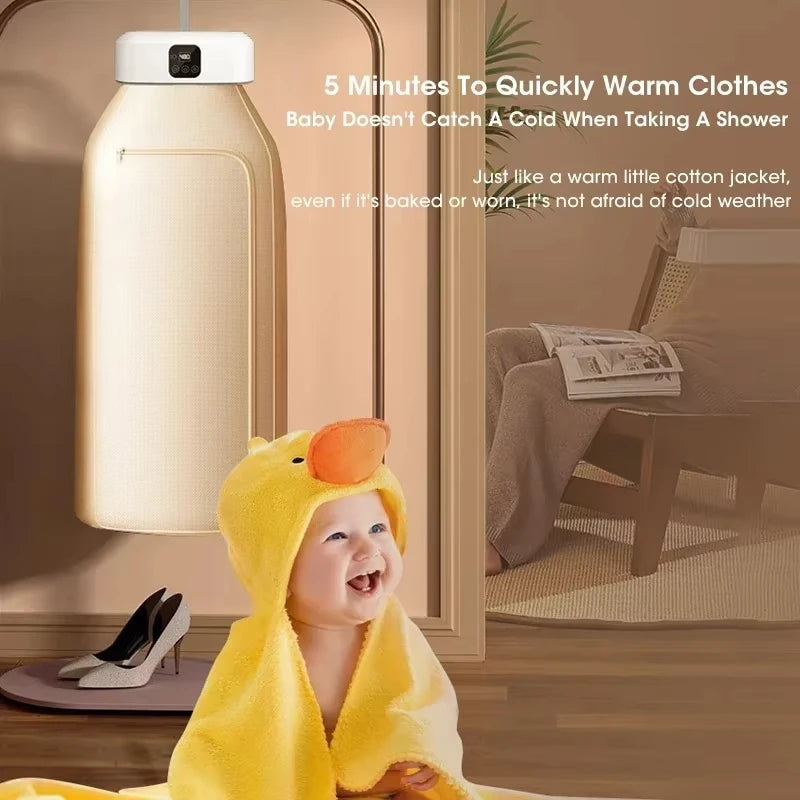 Mini Portable Foldable Electric Dryer with Intelligent Timer for Fast Drying Household Cabinet Compact Travel Drying Bag
