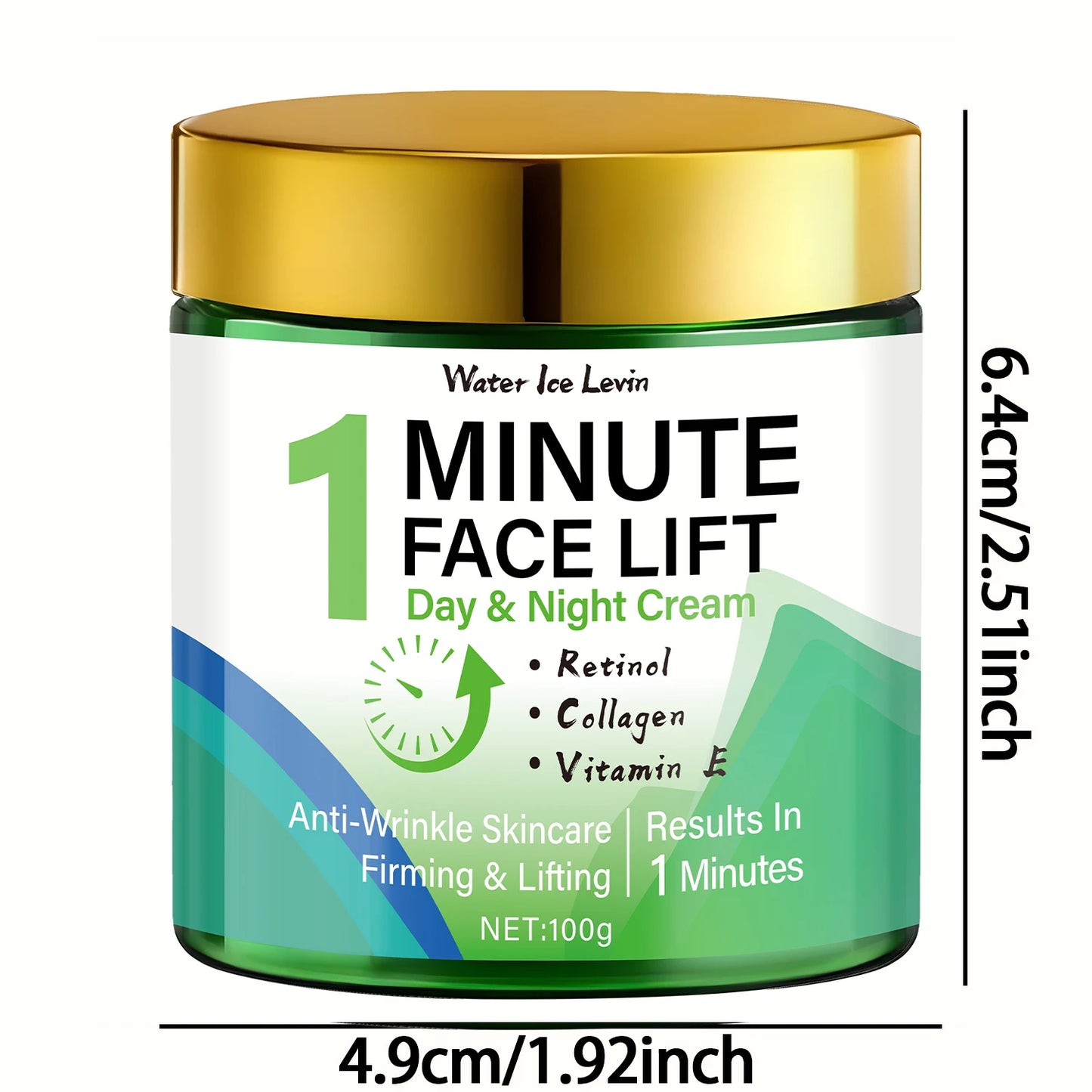 Minute Face Lift Day Night Cream Retinol Collagen Vitamin E. 1-Minute Visible Lift. Anti-Wrinkle Firming. Silken Feel. 100g.
