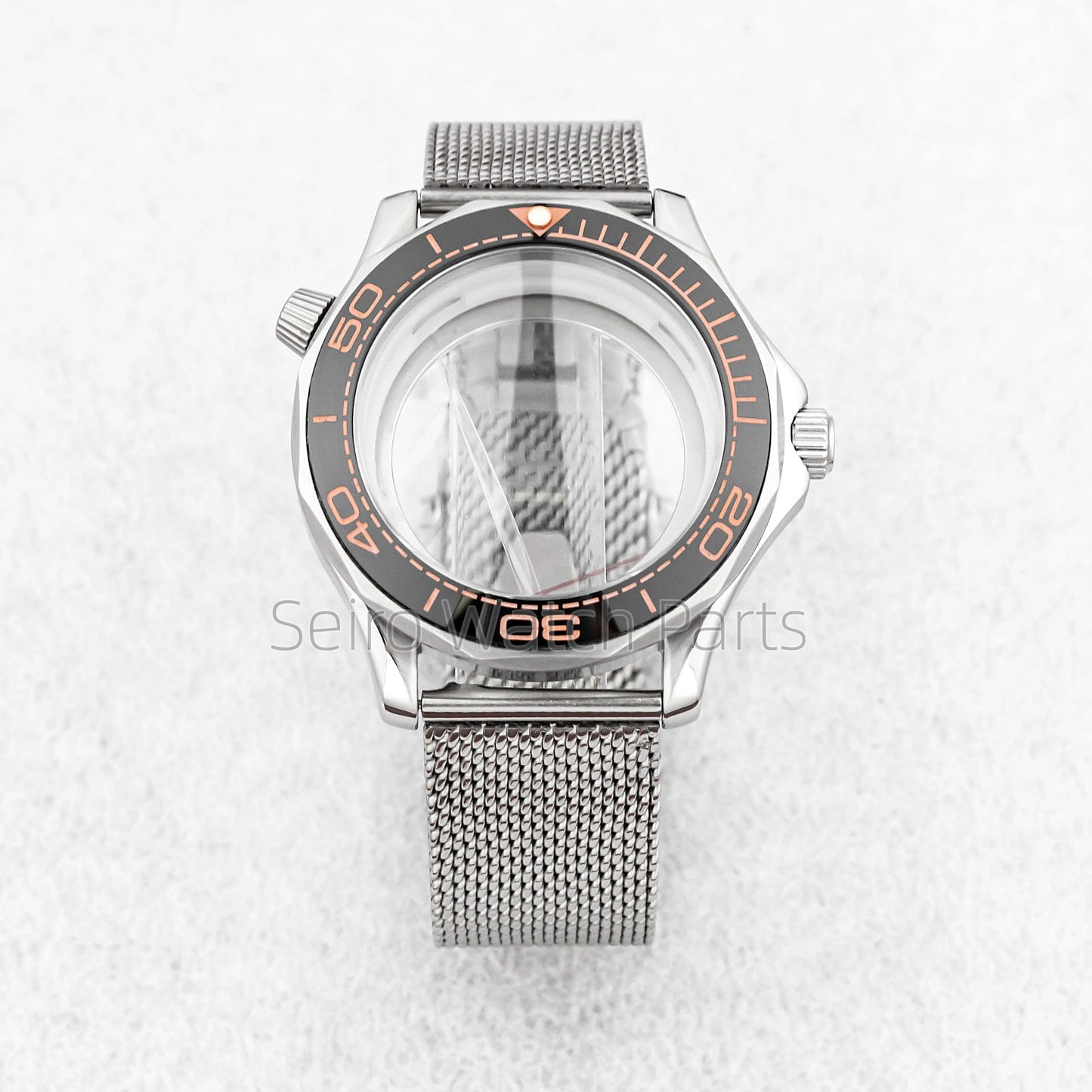 NH35 Case Dial Mesh Strap Bracelet for Seamaster 300 Watches Men Stainless Steel 10ATM Waterproof 41mm Case fit NH35/36 Movement