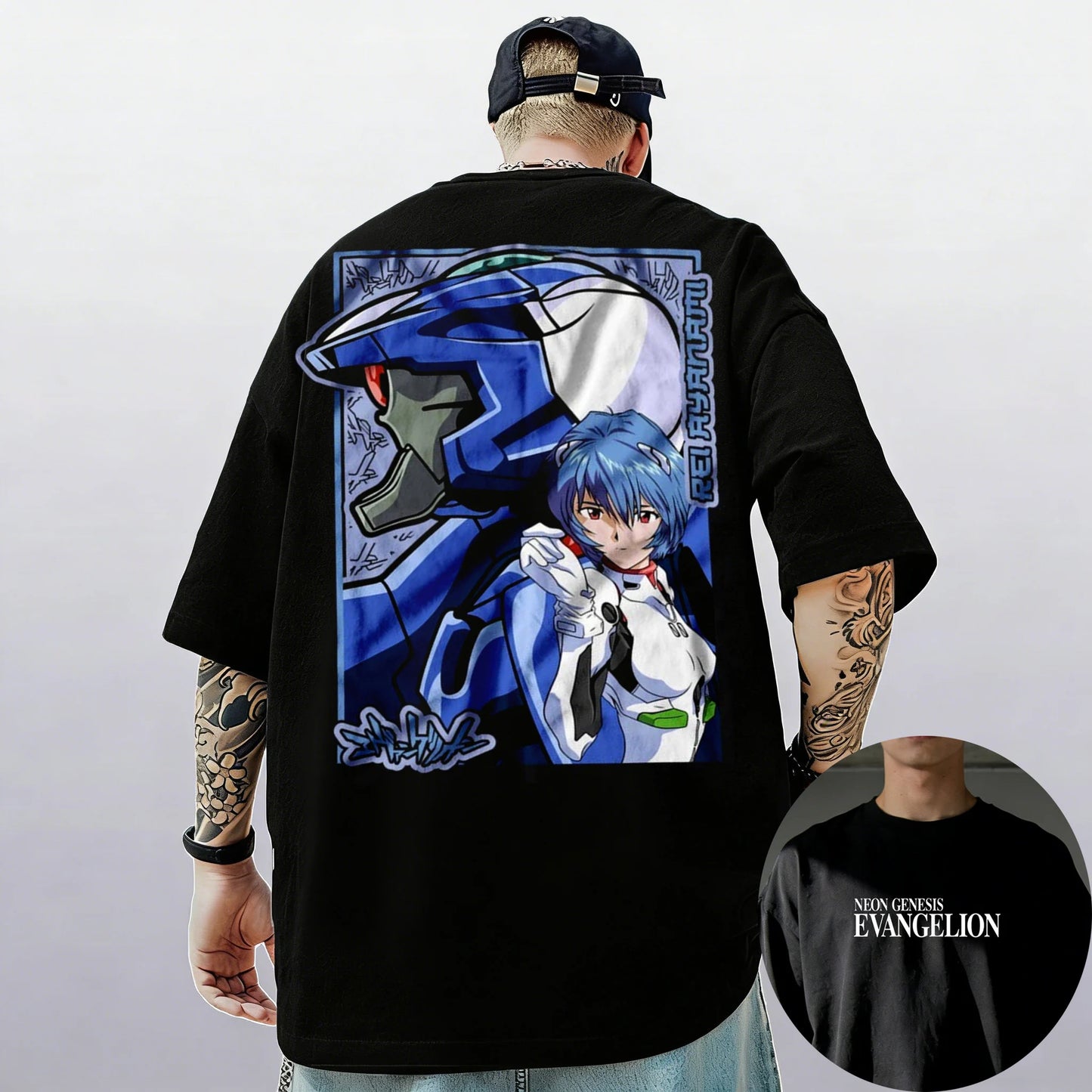 2026 New Neon Genesis Evangelion End of Eva Eye Printed Short Sleeve T-shirt Men's and Women's T-shirt Men's Top Sports T-shirt