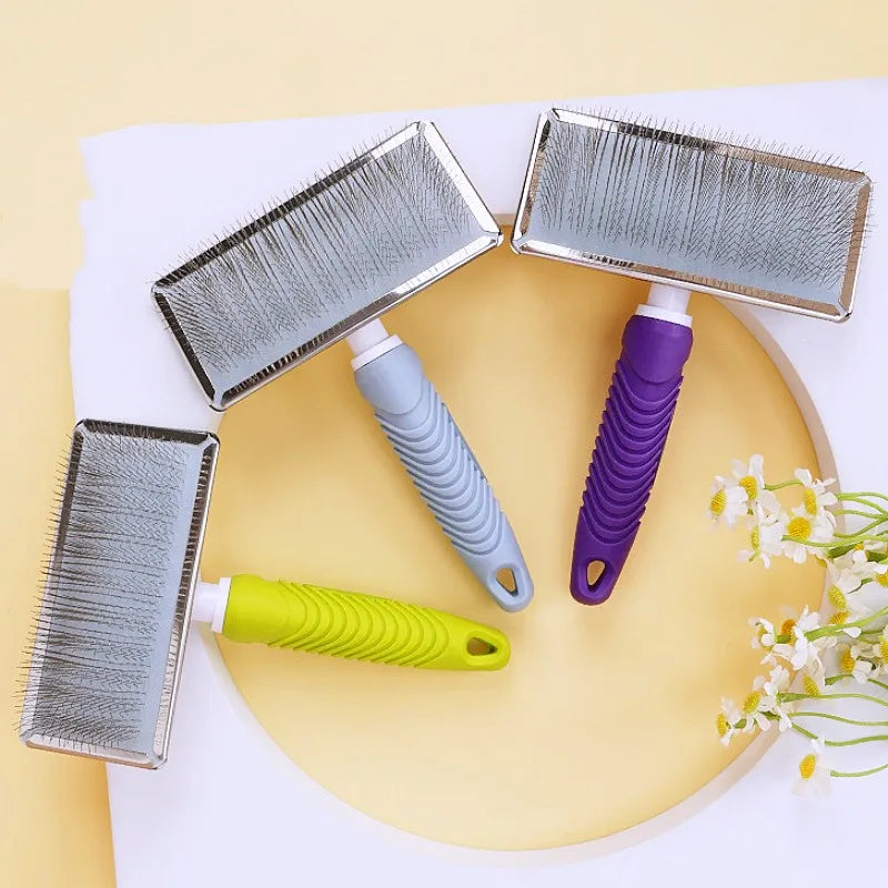 Dog Comb Massage Dogs Brush Long Teeth Cat Comb Pet Hair Remover Dog Grooming Brush Stainless Steel Combs for Dogs Hair Cleaning