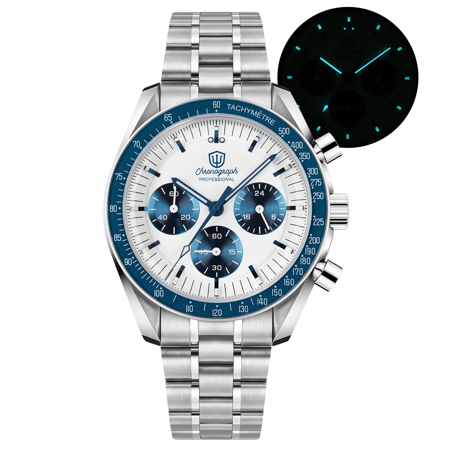 Watchdives WD1863 Mechanical Quartz Watches Black Spaces VK63 Chronograph Sports Watches Man Bubble Sapphire Waterproof Watch