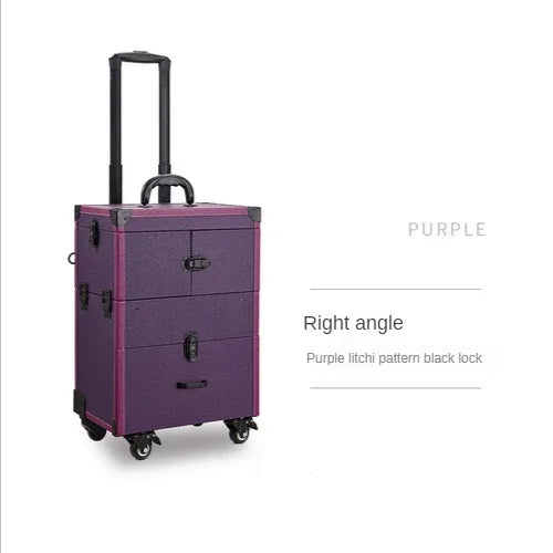 Travel Cosmetic Trolley Case Tattoo Storage Toolbox Multifunctional Makeup Case Professional Beauty and Nail Trolley Luggage