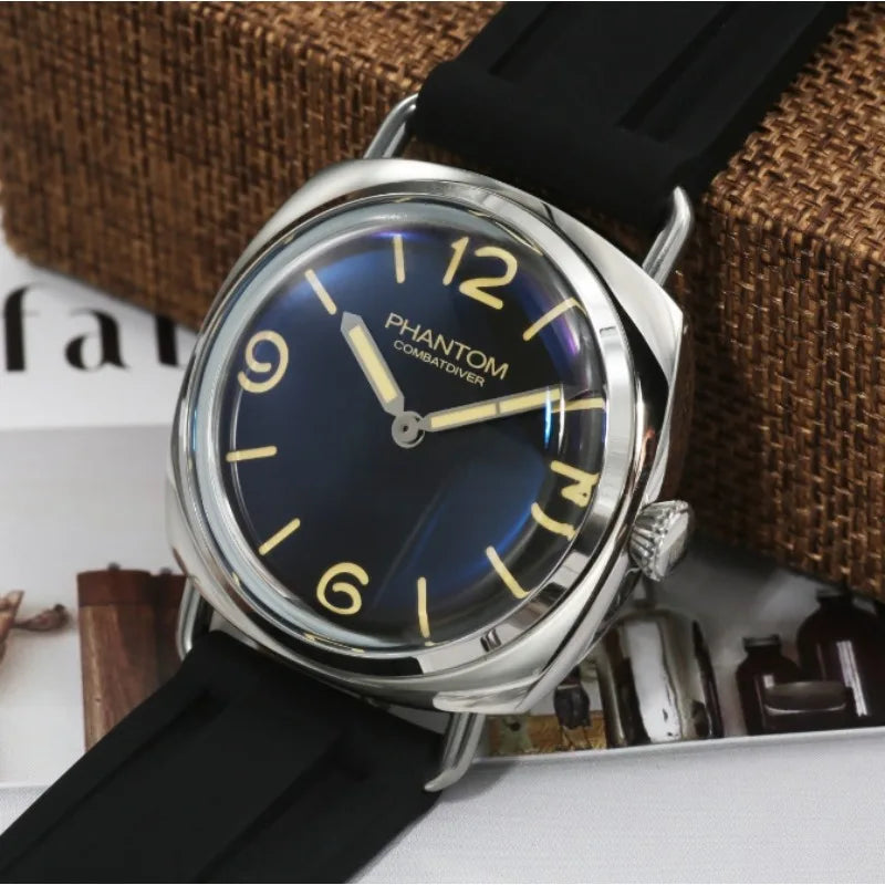 Homage Military Watches for Seiko Vh31 Sterile Dial Super Luminous 100M Waterproof Dome Len Vintage Men's Quartz Wristwatches