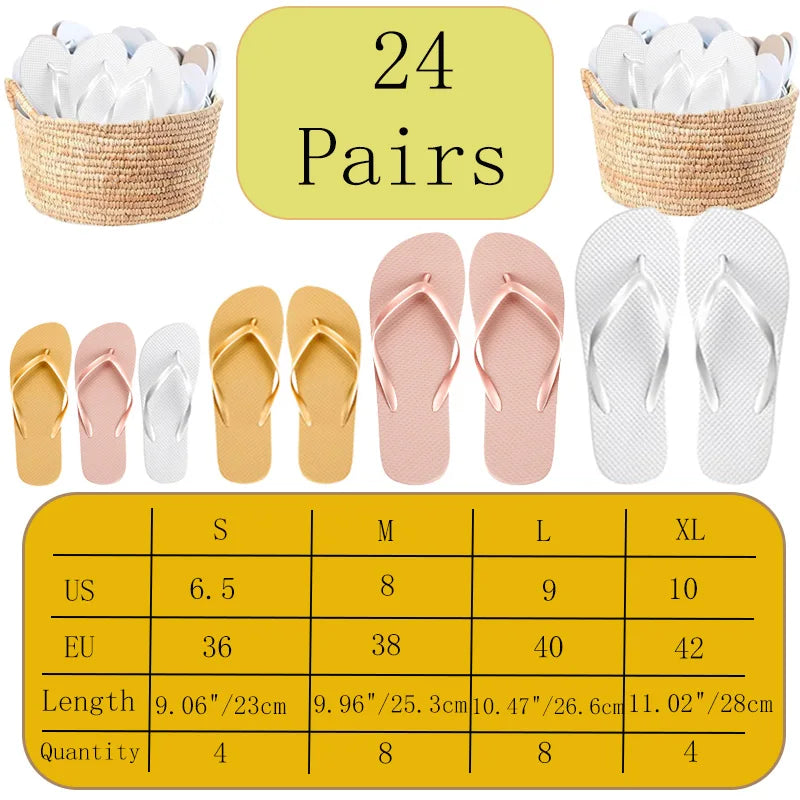 6-30Pairs Flip Flops for Wedding Guests Wedding Sandals Slippers Woman Men Wedding Favors Gifts Sign Bridesmaid Beach Hen Party