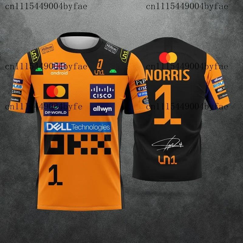 2026 New Jersey For Racing T-Shirt Rider #1 Lando Norris Rider #81piastri Fan Casual Clothing Breathable Family Kids Tees