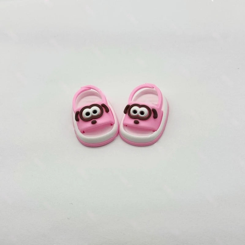 Suitable for Labubu Doll Mini Cute Dressing Sandals 17cm V1 V2 V3 Fashion Slippers DIY Clothing Accessories Toy Birthday Gift