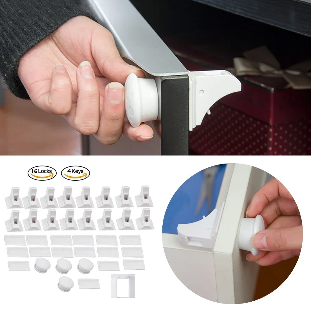 Toddler Safety Child Lock with Magnetic Keep Your Kids Safe Children's Lock Ideal Drawer Cabinet Door Safety for Baby Protection