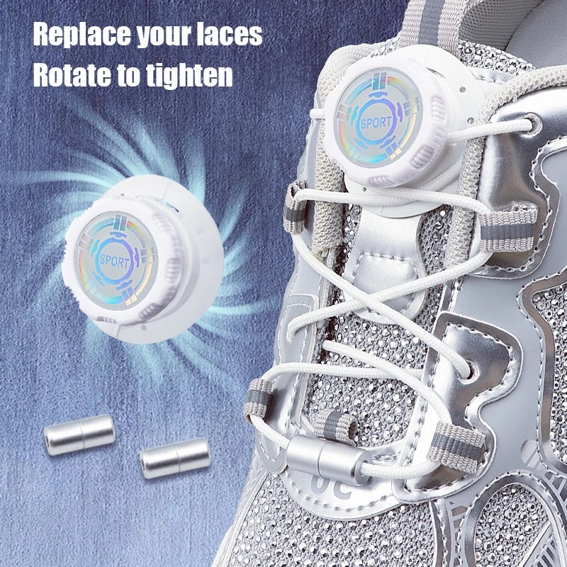 Install Simple Swivel Buckle Laces Automatic Shoelaces Without Ties Unisex Thick Rope Tennis Sneakers Shoelace Shoe Accessories