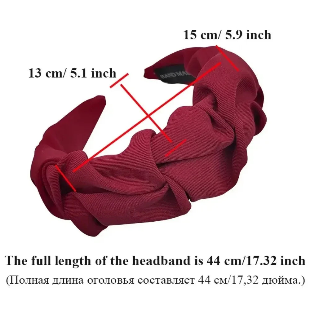 Korean Hair Accessories Solid Color Cotton Crumpled Women's Head Hoop Wide Bezel Makeup Hairbands for Ladies Headwear 2025NEW
