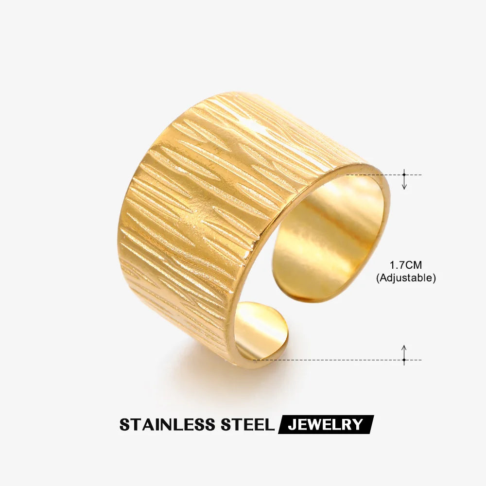 40 Style Rings for Women Stainless Steel Rings Classic Gold Color Adjustable Rings Wedding Aesthetic Jewelry Gift Free Shipping