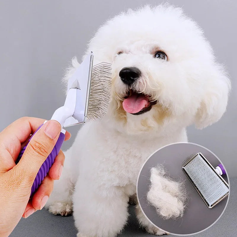 Dog Comb Massage Dogs Brush Long Teeth Cat Comb Pet Hair Remover Dog Grooming Brush Stainless Steel Combs for Dogs Hair Cleaning