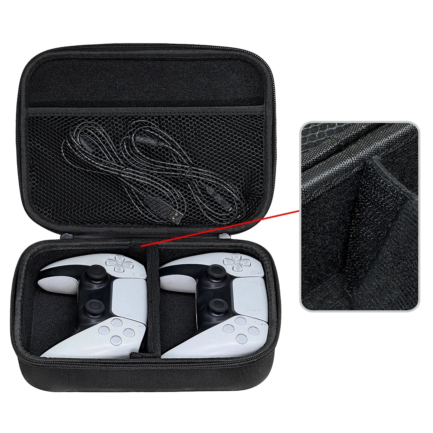 Dual controller storage bag portable EVA bag suitable for PS 5 PS 4 various game controllers, handles, game accessories