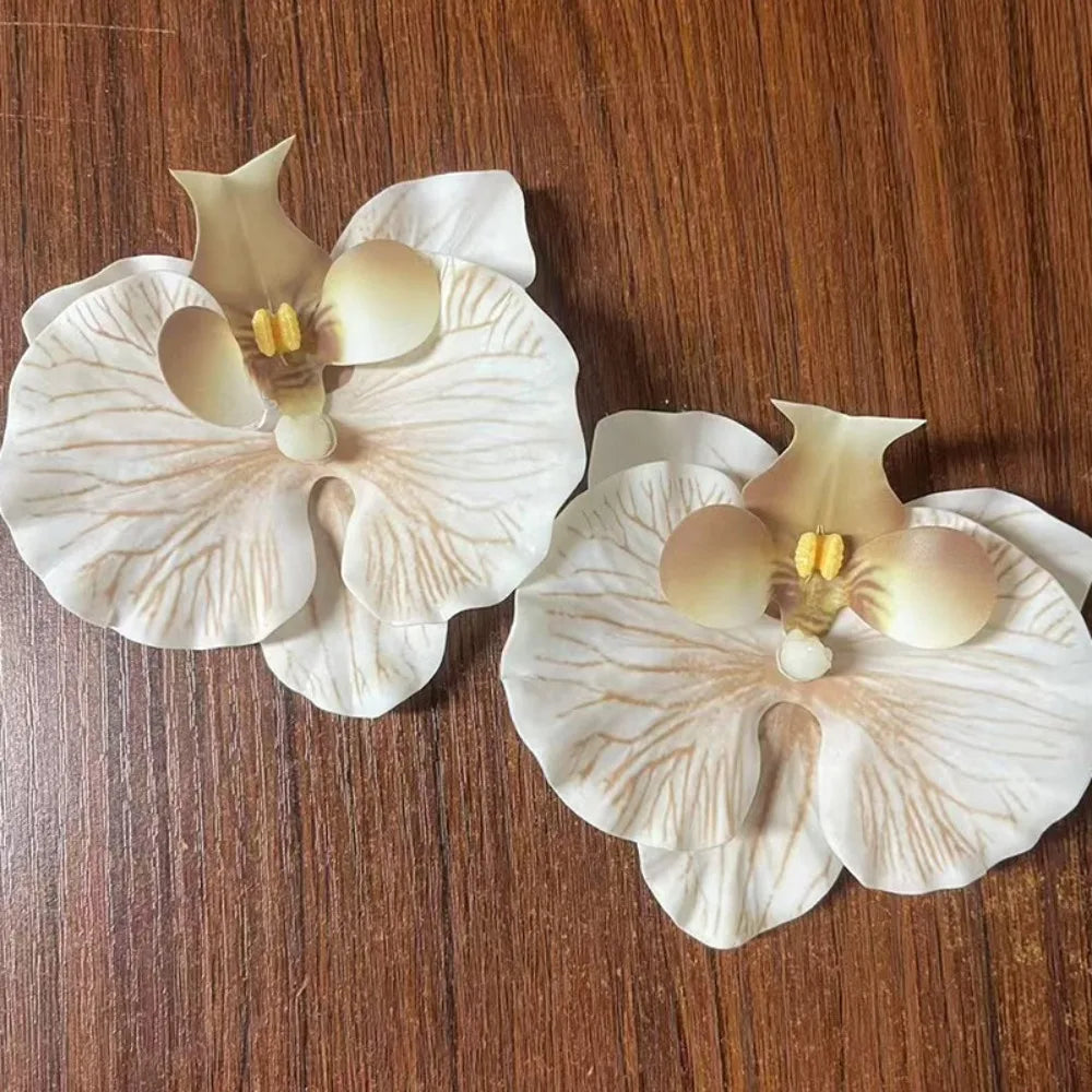 1Pair Thai Fairy Butterfly Flower Shoe Buckles Phalaenopsis Shoe Flower Sandals Sweet Butterfly Orchid Shoe Accessory Shoe Clips