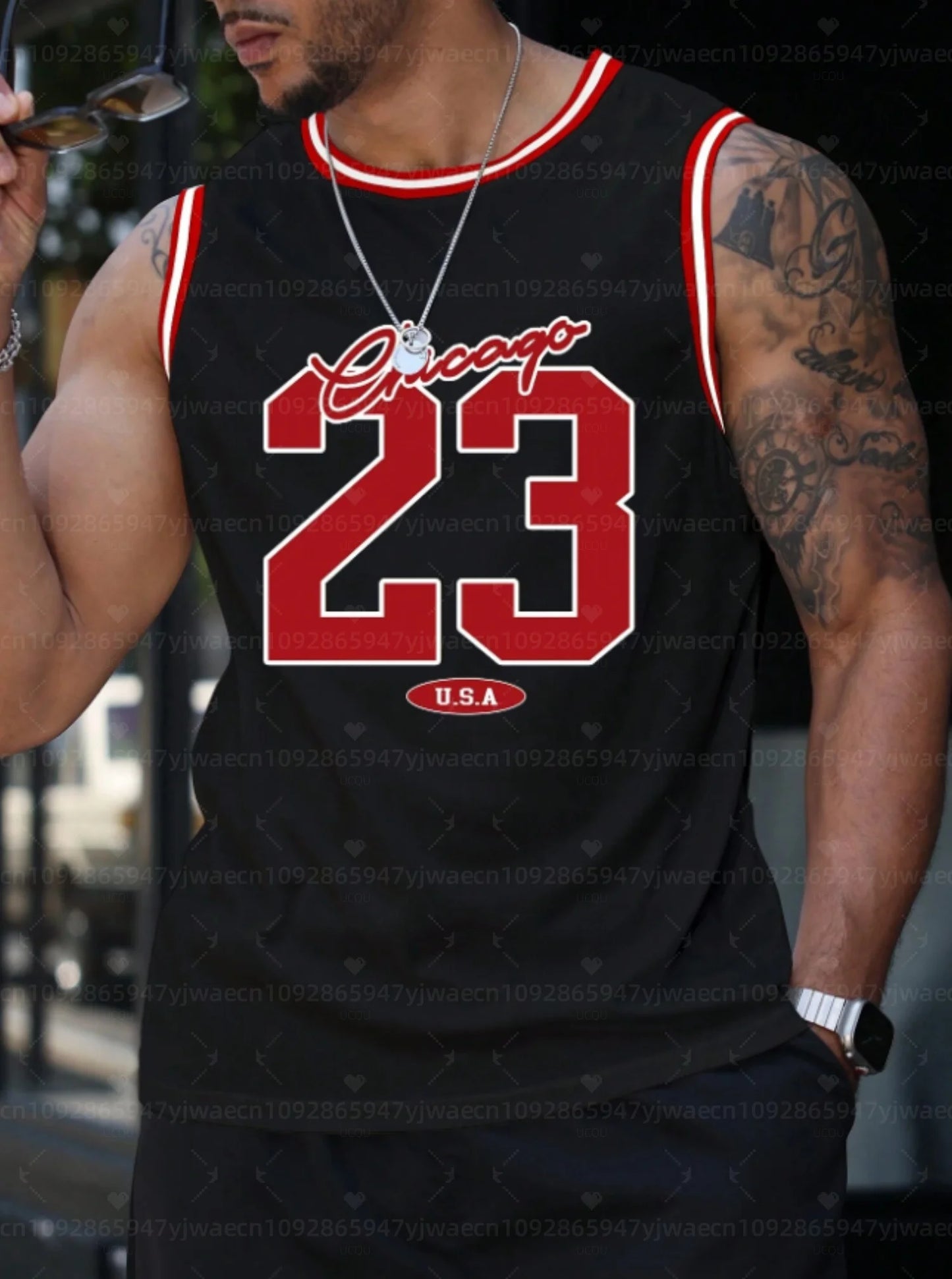 2026 Summer Men's Women Chicago No.23 Graphic Tank Top Sleeveless Basketball Jersey Vest Men Round Neck Sports Gym Vest