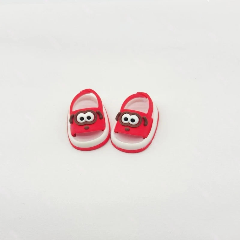 Suitable for Labubu Doll Mini Cute Dressing Sandals 17cm V1 V2 V3 Fashion Slippers DIY Clothing Accessories Toy Birthday Gift
