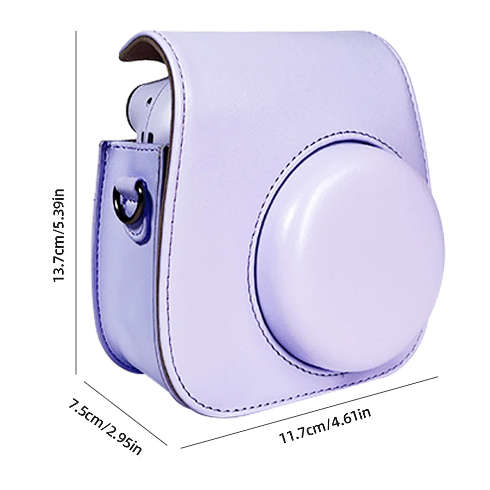 Retro Instant Camera Protective Case Camera Shoulder Bag PU Leather Lightweight Accessories for Fujifilm Instax Mini 12/11/9/8