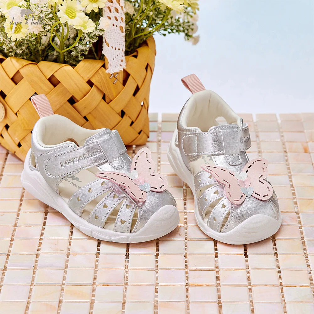 Dave Bella Toddler Sandals Summer Baby Girls Casual Shoes First Walkers Cool Fashion Sweet Butterfly Outdoors Sandal DB2221277-A