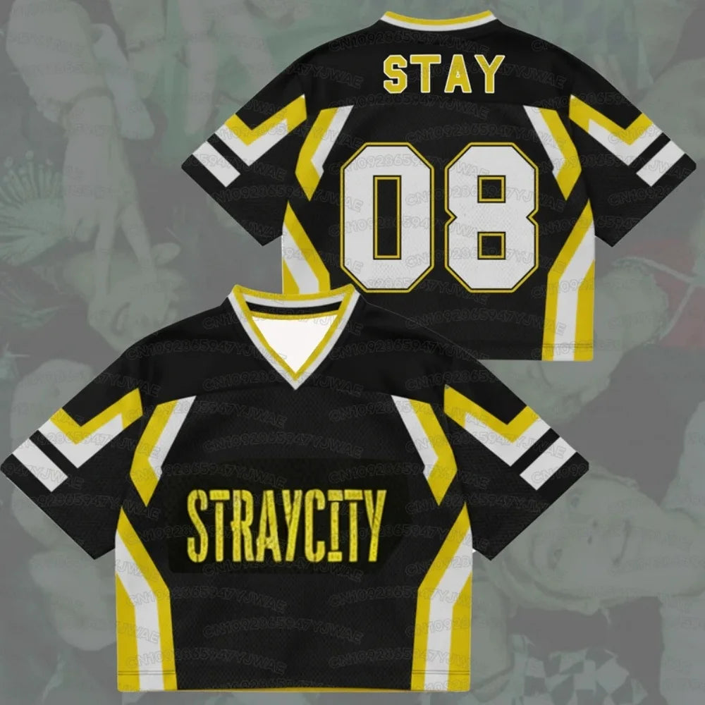 Summer Men's Women's Short SLeeve Stray City 2026 Concert World Tour Mixed Mesh Jersey Kpop Fans FELIX T-shirt Tops
