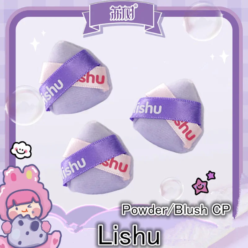 LISHU 3pcs Mini Flocking Powder Puffs Detail Makeup Blender Sponge Fluffy  Plush Blusher Foundation  Application Cosmetic Tool