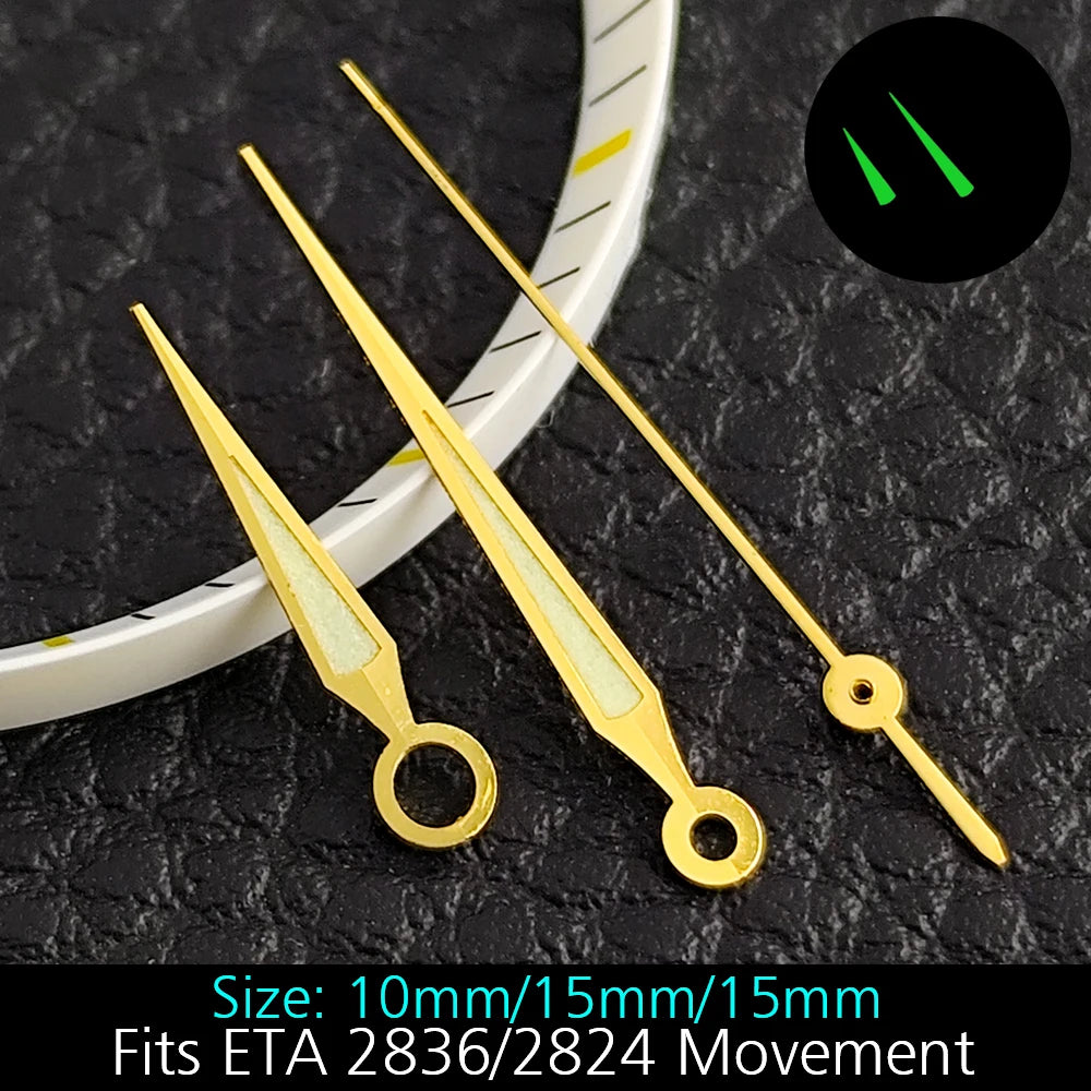 High Quality ETA-Series Hands Green Super Luminous Fits ETA 2824 2892 2836 2834 Movement Watch Accessories Watches For Men