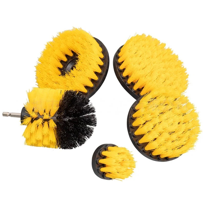 Electric Scrubber Brush Drill Attachment Kit Power Cleaning Brushes For Carpet Glass Auto Tires Nylon Bristle Heads 2 3.5 4 Inch