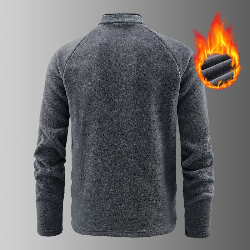 Men's Norway Style Fleece Jacket Base Shirt Half Zip Sweatshirt Inner Spring Autumn New Model Cross-Border Clothing